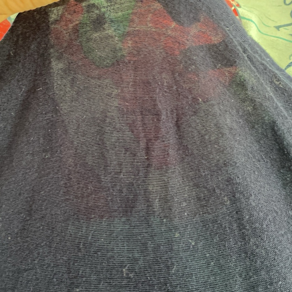 Super sheer navy long sleeve scoop neck shirt - Picture 17 of 17